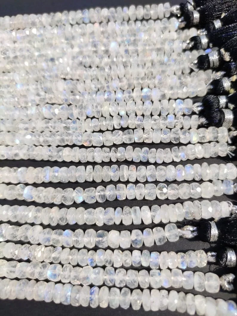 Бусины Лунный Камень Радужный ограненные рондель 5-5.5 мм, фото №3