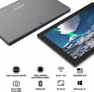 Планшет 10.1" Awow AiBook 10 8/256Gb 4 ядра Windows 11 6500 mAh Чорний synthetic.ua - Фото 1