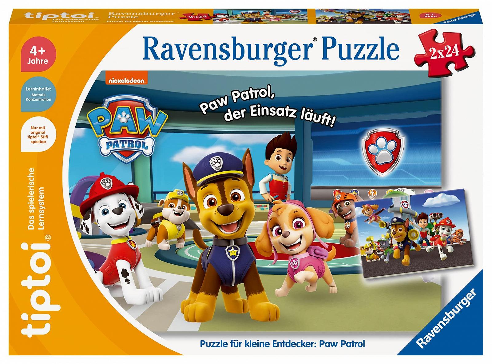 Пазл Ravensburger tiptoi 00135 Для маленьких исследователей: Щенячий патруль 2x24 элемента, фото №1