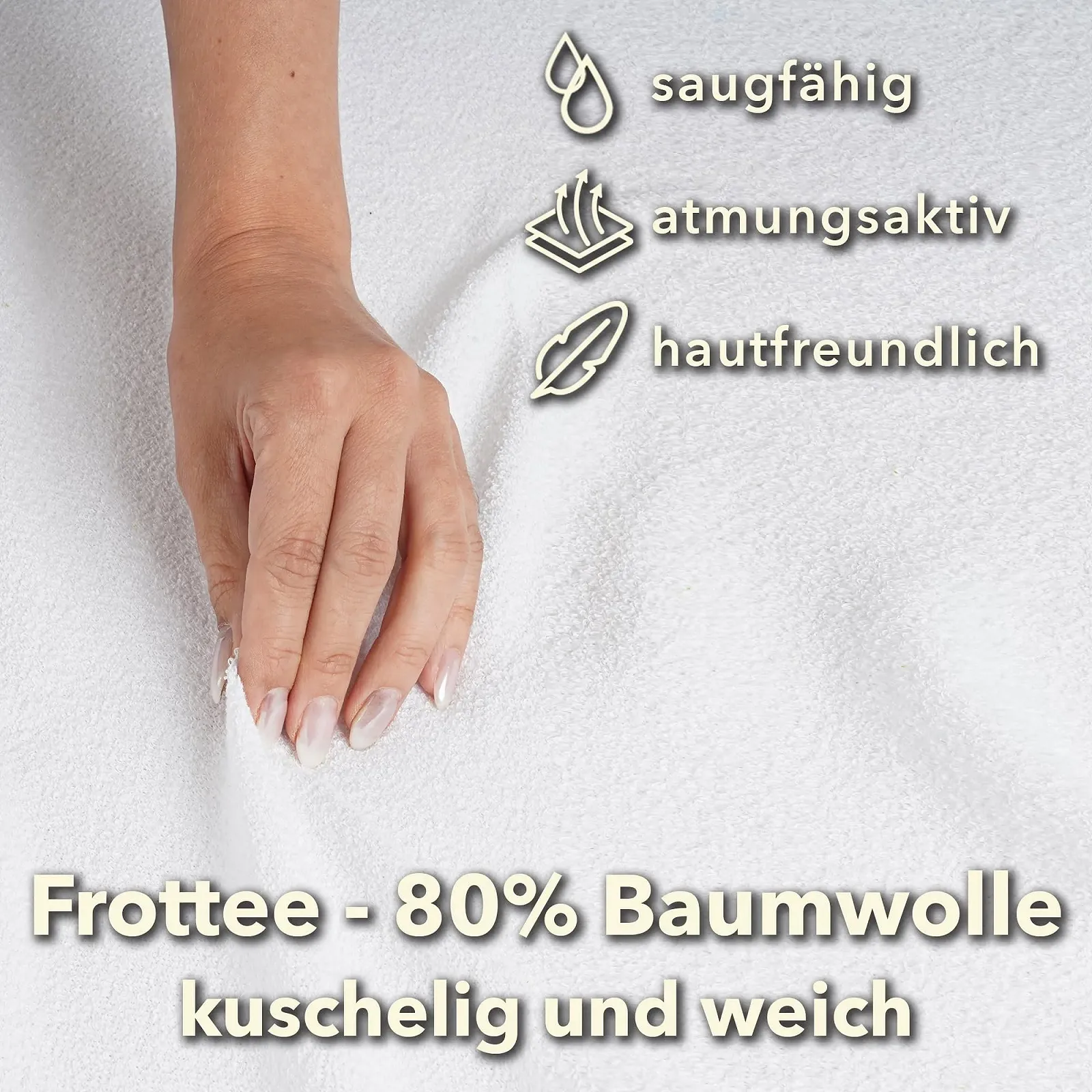 Простыня на резинке Terry STUDIO Basic 200 x 200 см, белый, фото №5 Простыня на резинке Terry STUDIO Basic 200 x 200 см, белый, фото №5