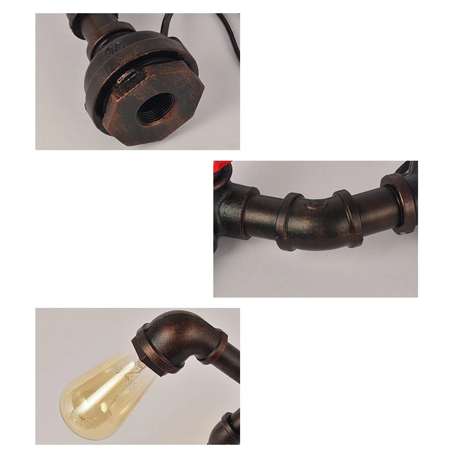 Настільна лампа Vintage Retro Industrial Steampunk E27 Залізна антикварна база, фото №4