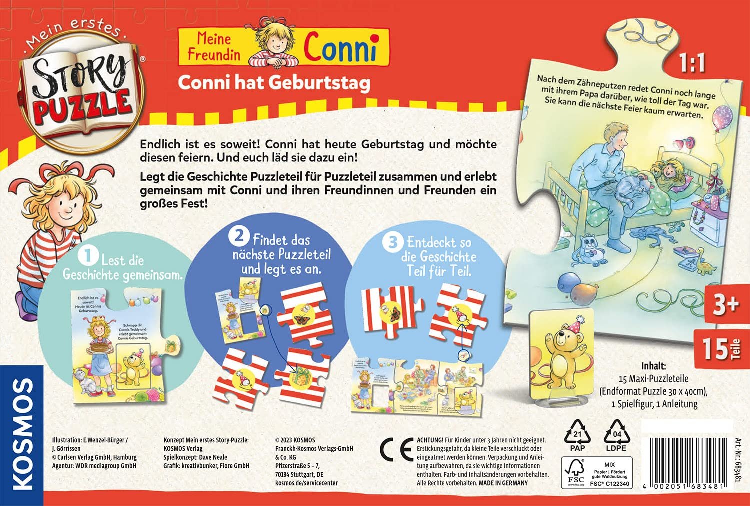 Пазл Kosmos My First Story Puzzle My Girlfriend Conni 683481 15 деталей интерактивный, фото №2