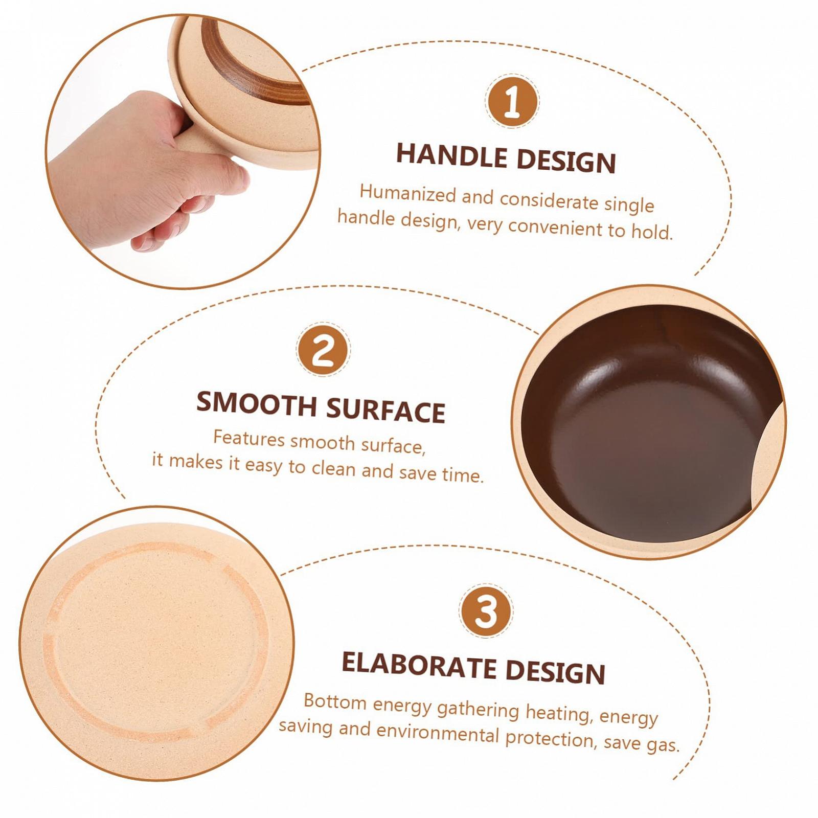 Ківш BESTYASH із термостійкої кераміки з кришкою та ручкою для рису та тушкування, фото №4