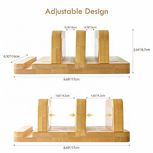 Вертикальная Подставка для Ноутбука Бамбук Двойная с Регулируемой Док-станцией 2,5 - 4,5 см synthetic.ua - Фото 1