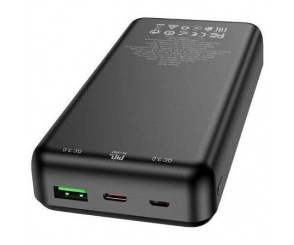 Зовнішній акумулятор Power Bank Hoco Type-C PD 20W+Quick Charge 3.0 20000 mAh J87A Black, фото №3