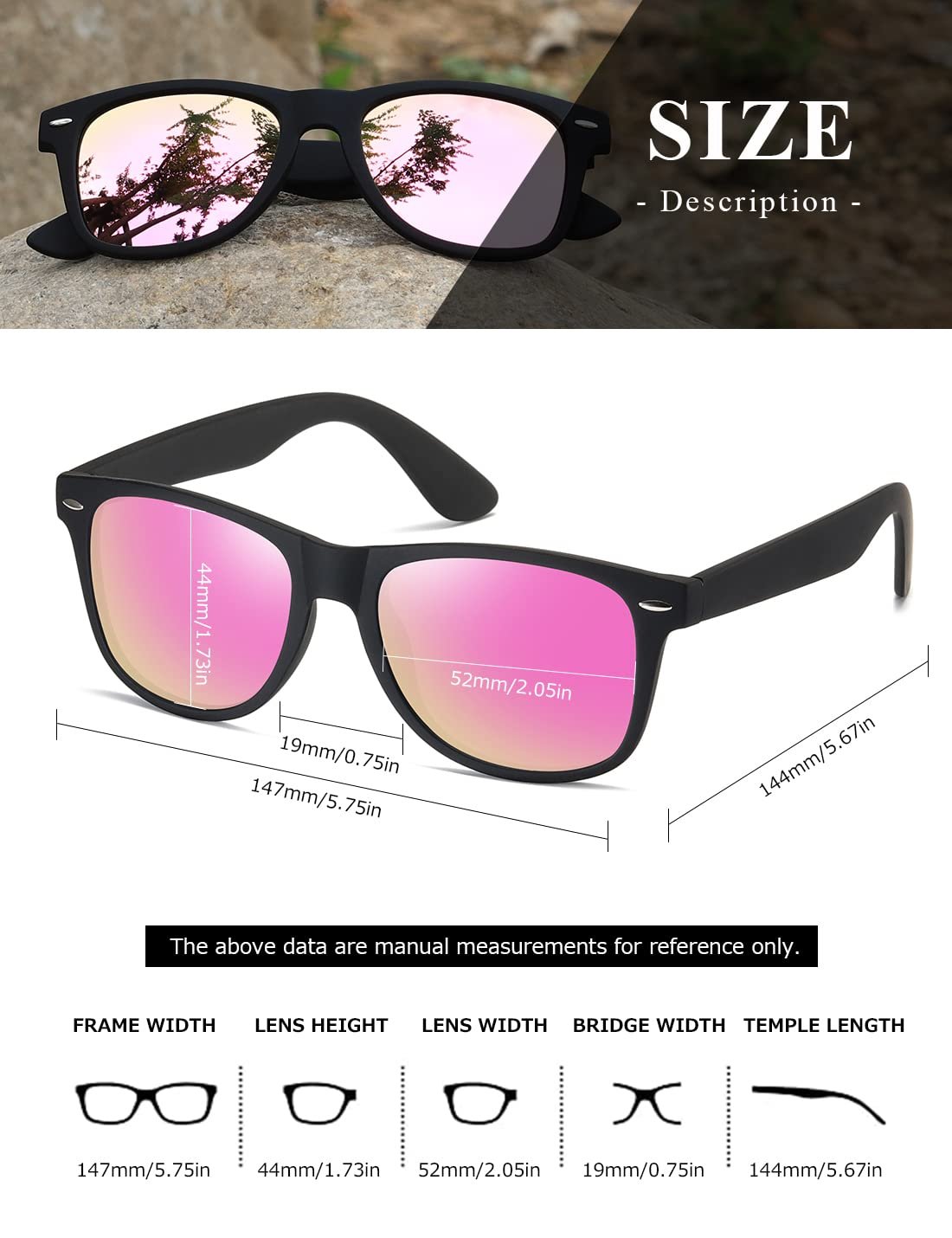 Поляризовані сонцезахисні окуляри Kimorn Класичні унісекс оправи у стилі ретро 80-х, фото №5