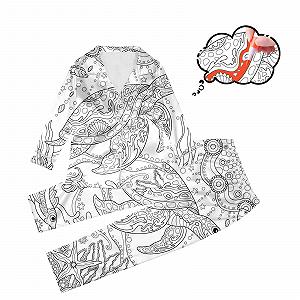 Дитяча піжама для розфарбовування з білим мультяшним принтом Art Dyeing DIY, комплект для ручного розпису synthetic.ua - Фото 1