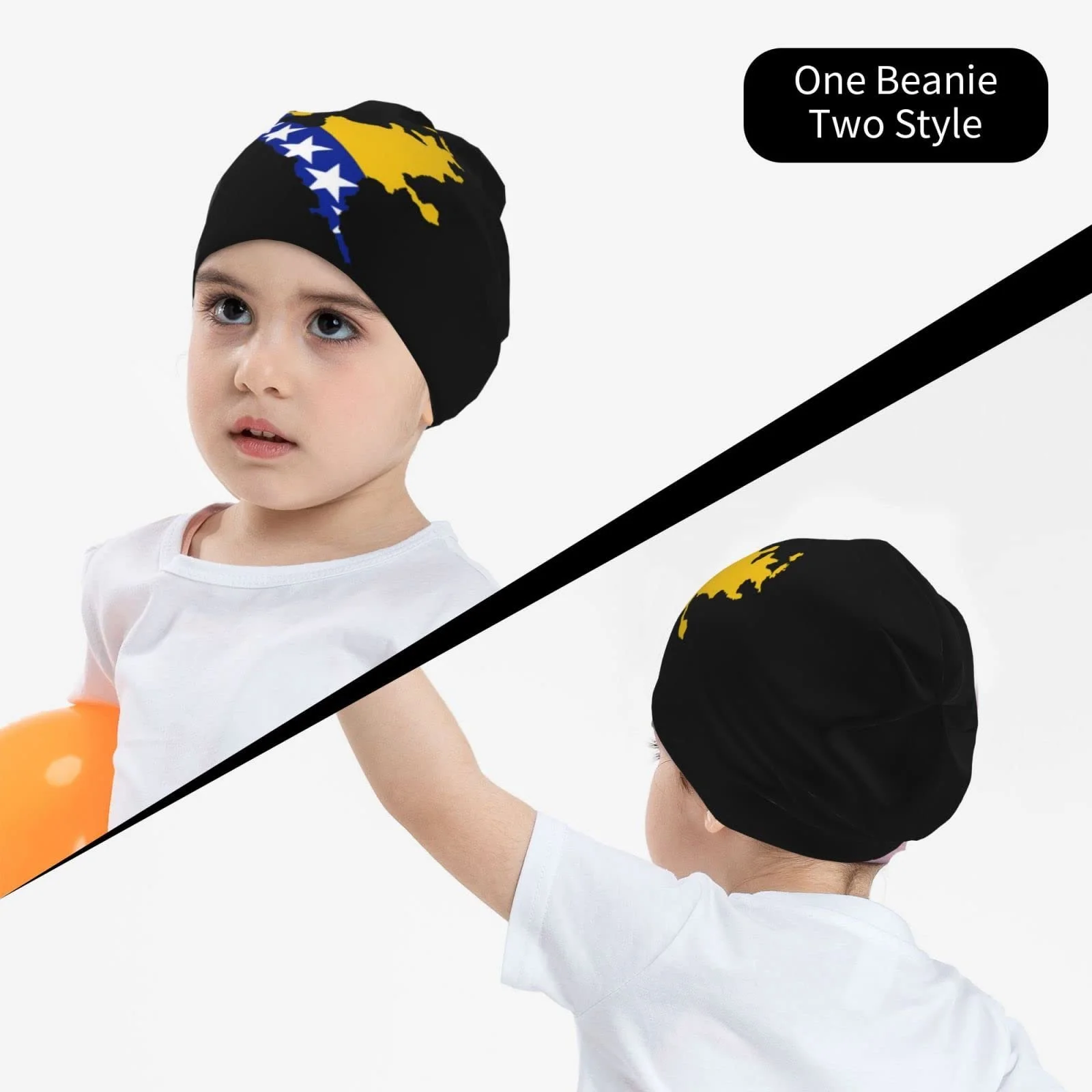 Шапка LOUJIN Osnian Flag Map Slouchy для хлопчиків та дівчаток-підлітків, тепла в'язана, один розмір, фото №7