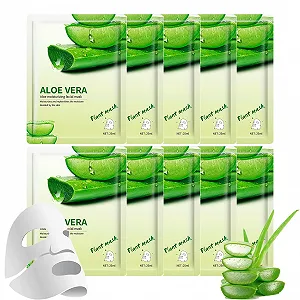 Тканинна маска для обличчя ARCHIDATE Aloe Vera, 10 шт. Зволожуюча, проти зморшок - Фото 1