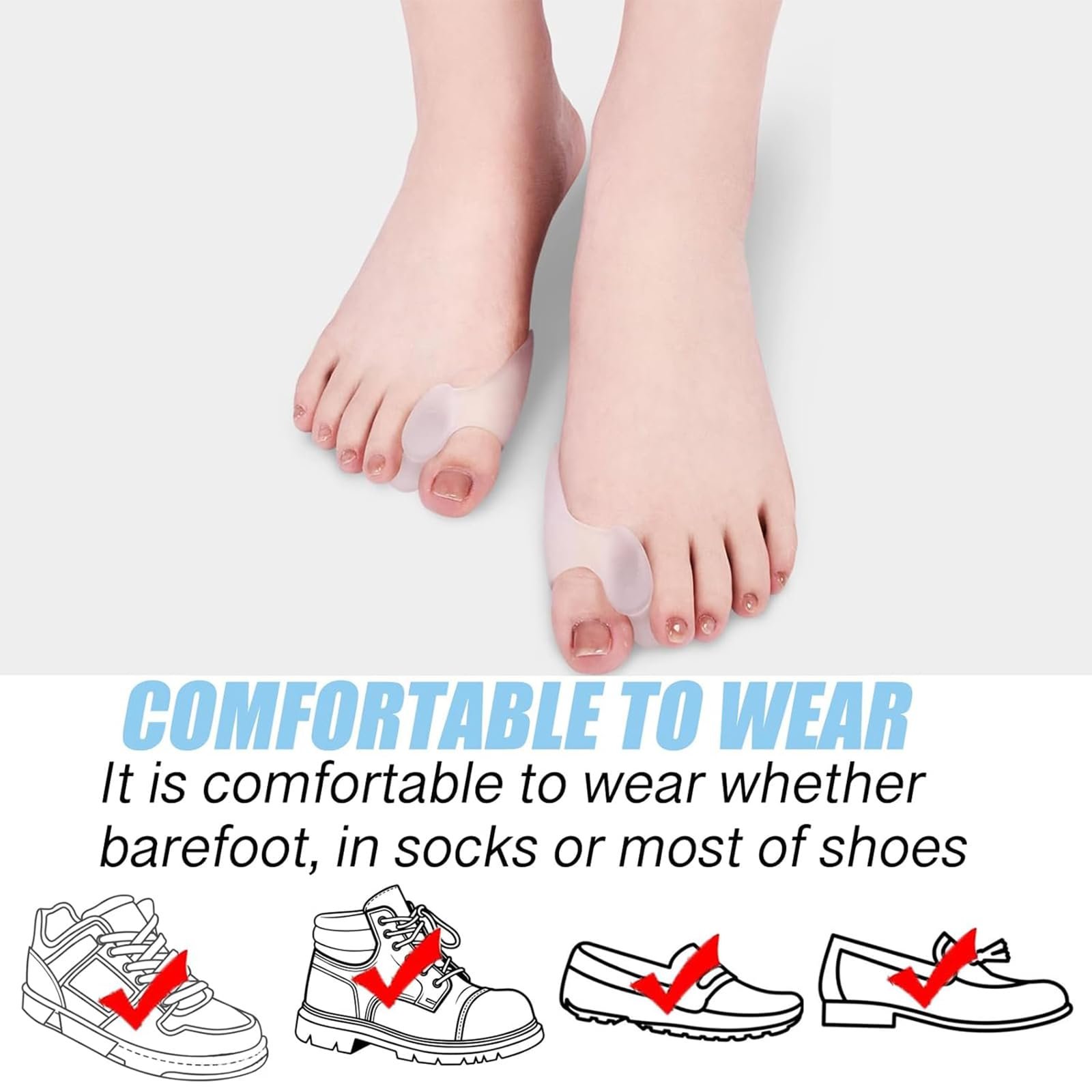 Разделители для пальцев ног для коррекции Hallux Valgus 10 шт., фото №6