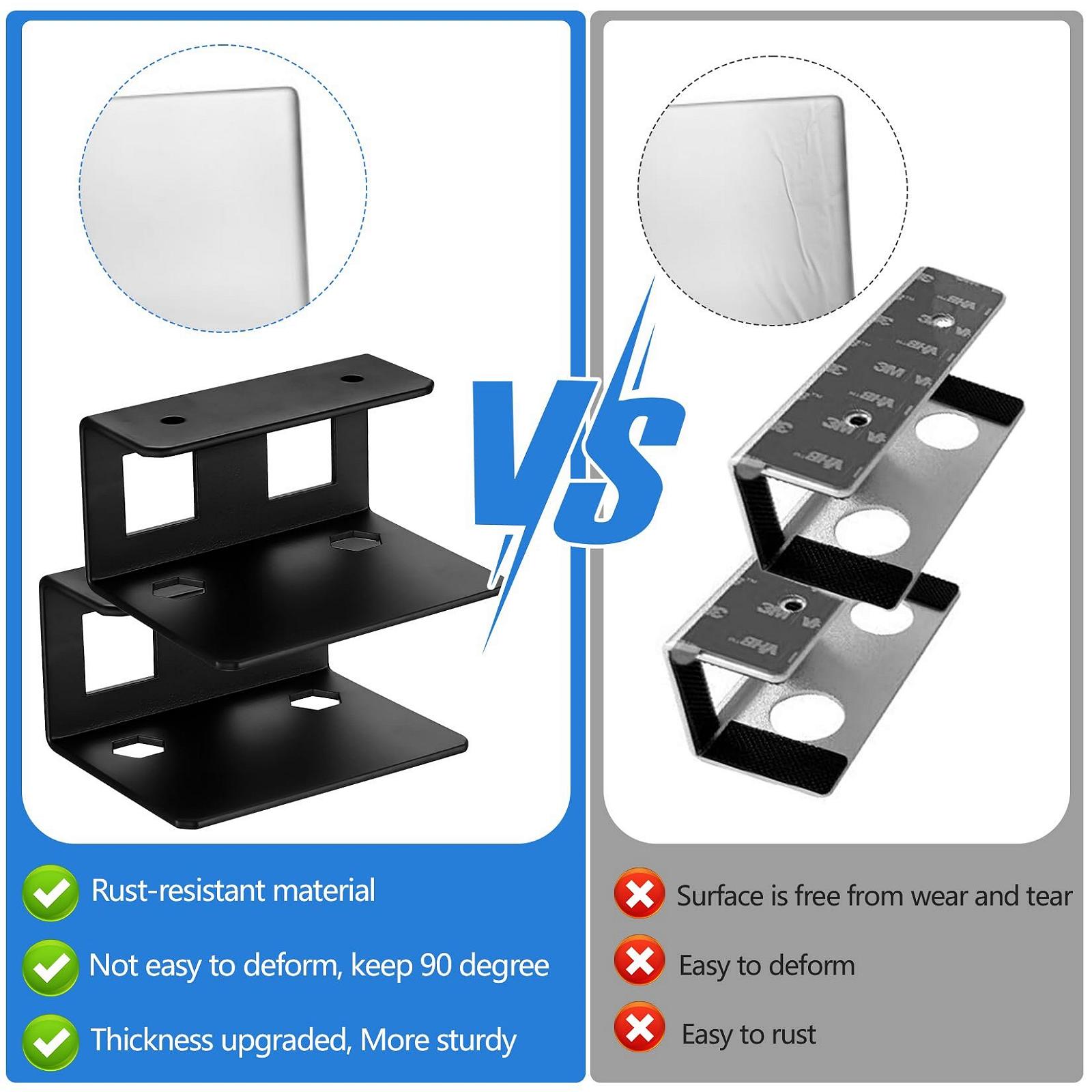 Держатель для ноутбука под стол (3 шт.) Noname до 35 мм, Черный, фото №6