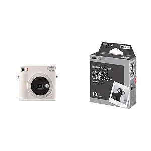 Фотокамера мгновенной печати instax Square SQ1 Chalk White с пленкой Square Monochrome (1x10 снимков) - Фото 1