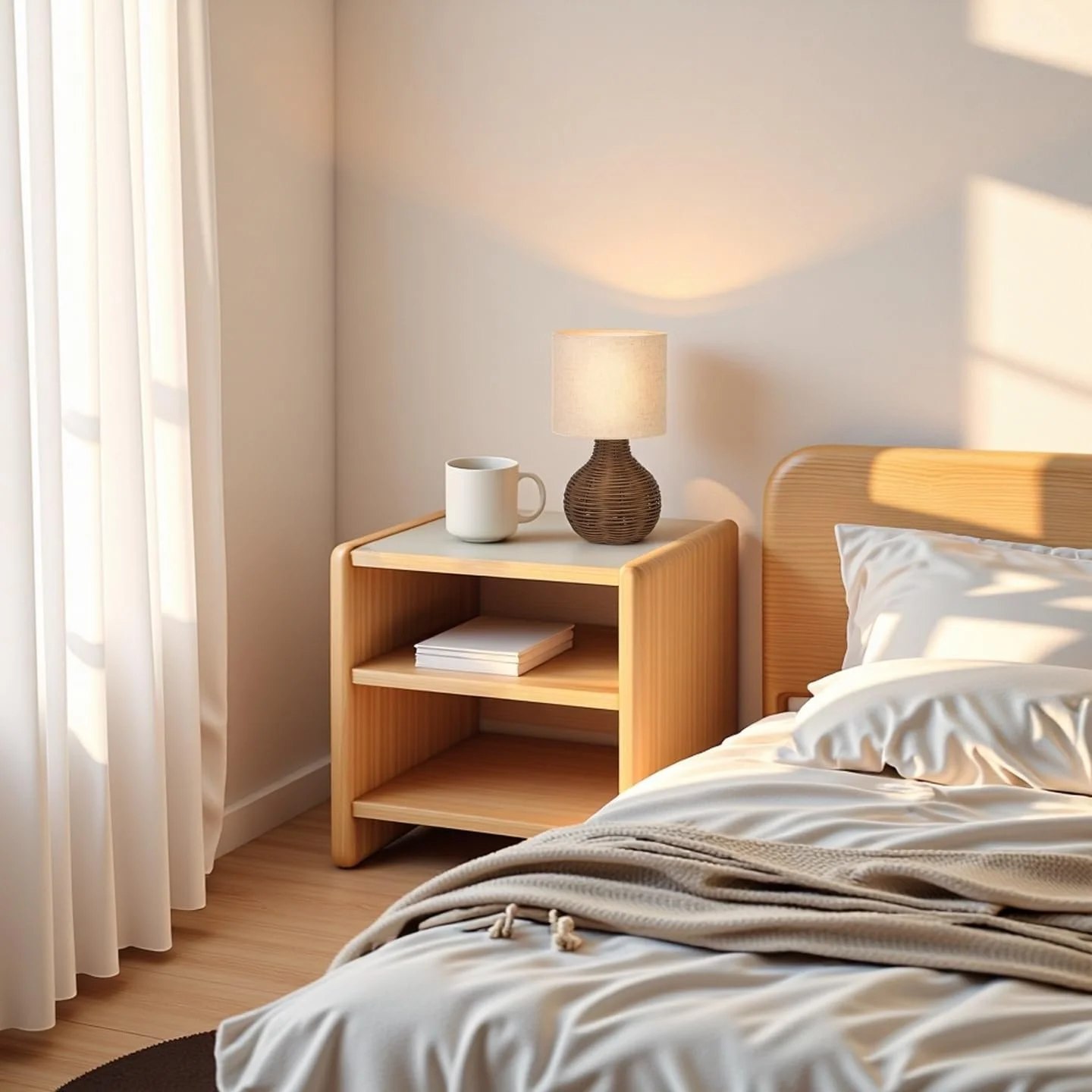 Настільна лампа ротангова E14 60 W 32.5 см Бежева, фото №4