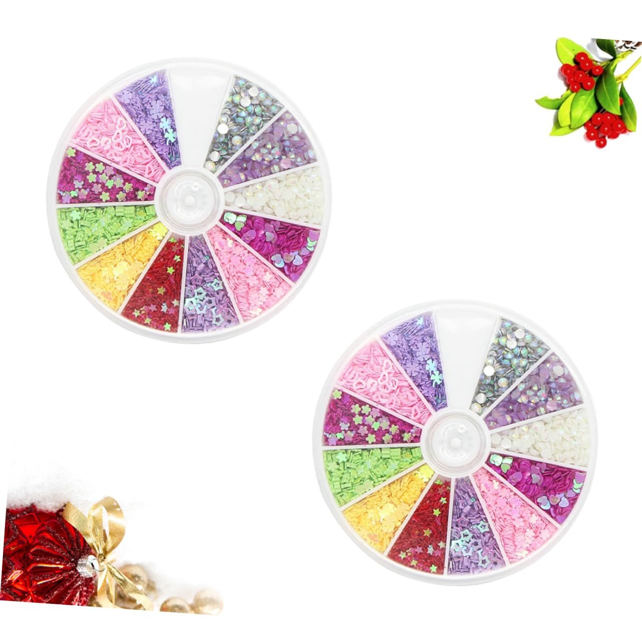 Блискітки для манікюру 2 коробки, наклейки на нігті, блискітки, фото №2