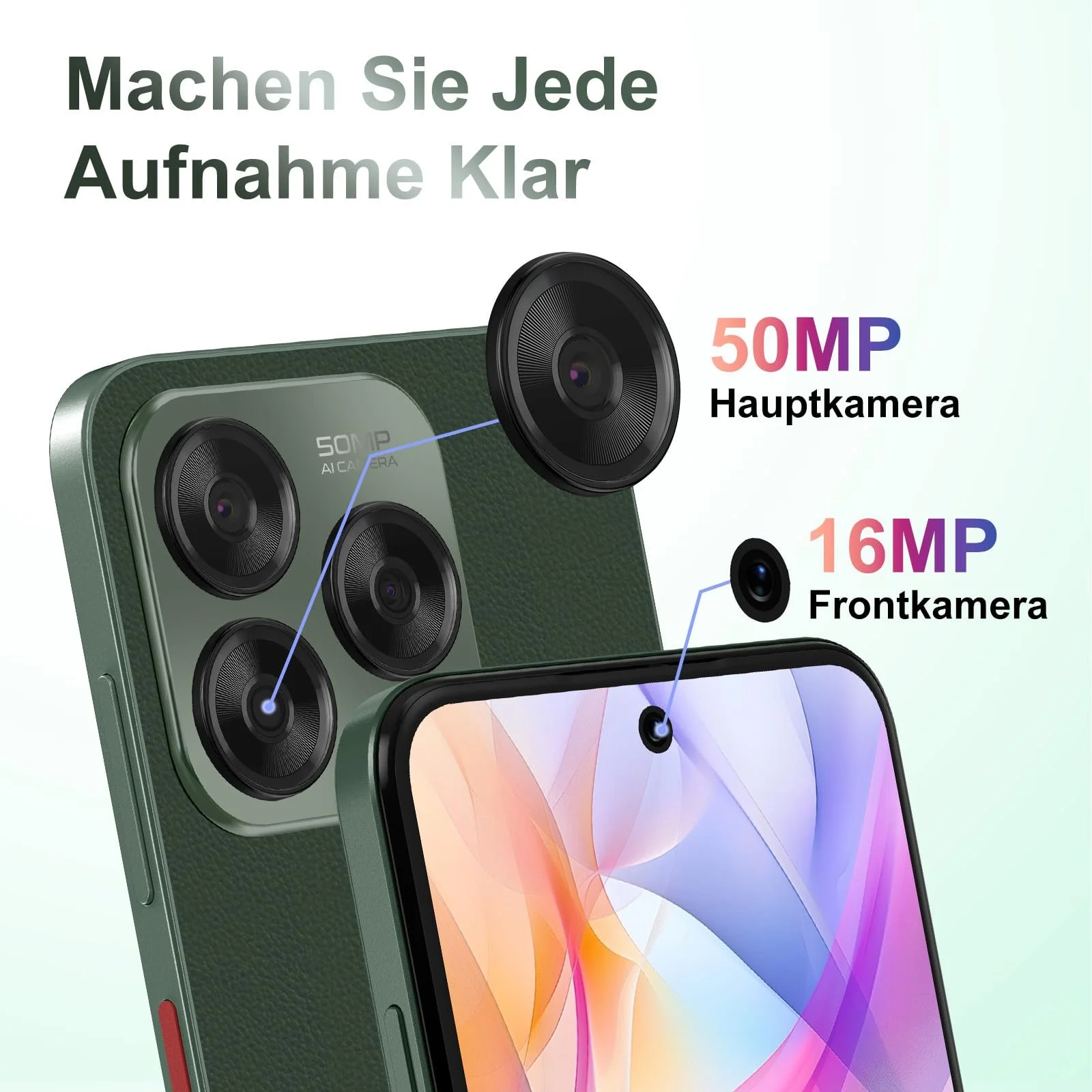 Смартфон ZTE Blade V70 Vita 6.7" FHD+ 120Hz 50MP 5000 мАг 4GB RAM 256GB Android 14 Dual SIM Зелений, фото №2