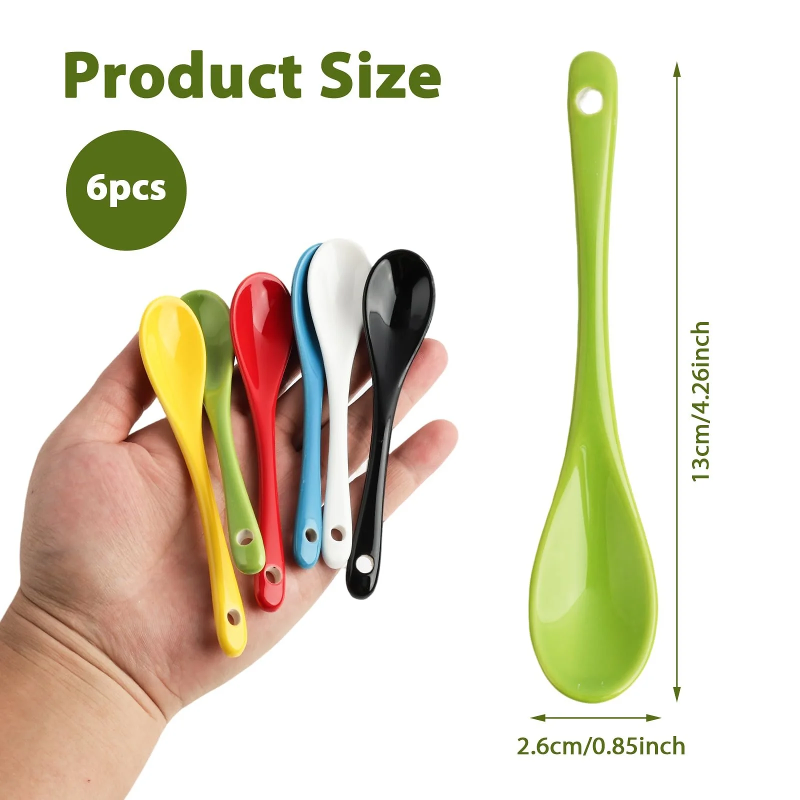 Набір з 6 ложок для яєць, порцелянові керамічні, фото №2 Набір з 6 ложок для яєць, порцелянові керамічні, фото №2