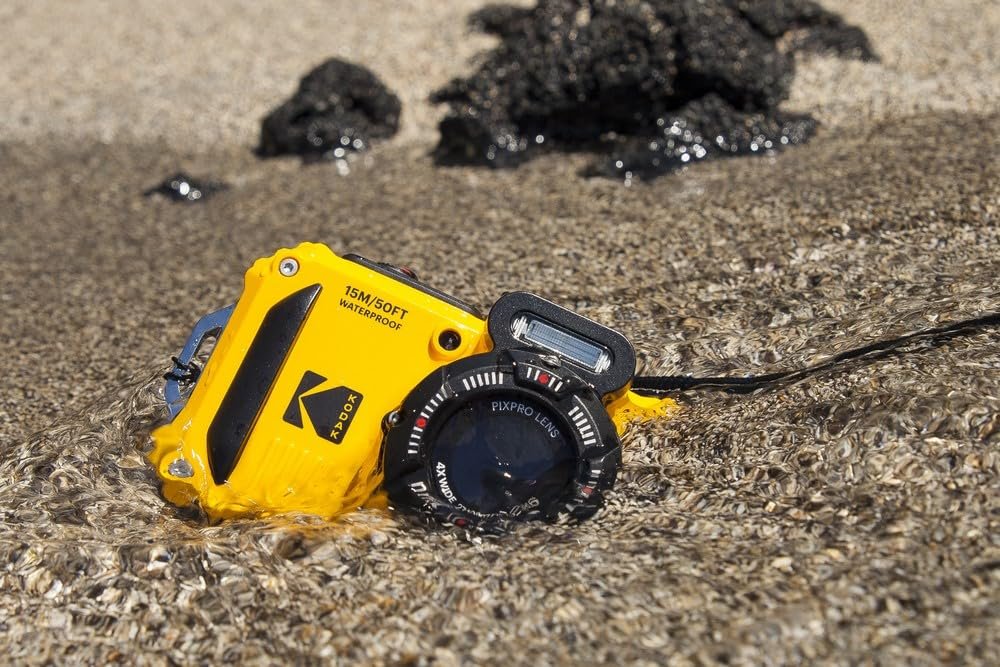 Компактная цифровая камера KODAK Pixpro WPZ2 16 Мп, водонепроницаемая до 15 м, ударопрочная, видео 720p, ЖК-экран 2.7 - литий-ионный аккумулятор, желтая, фото №7