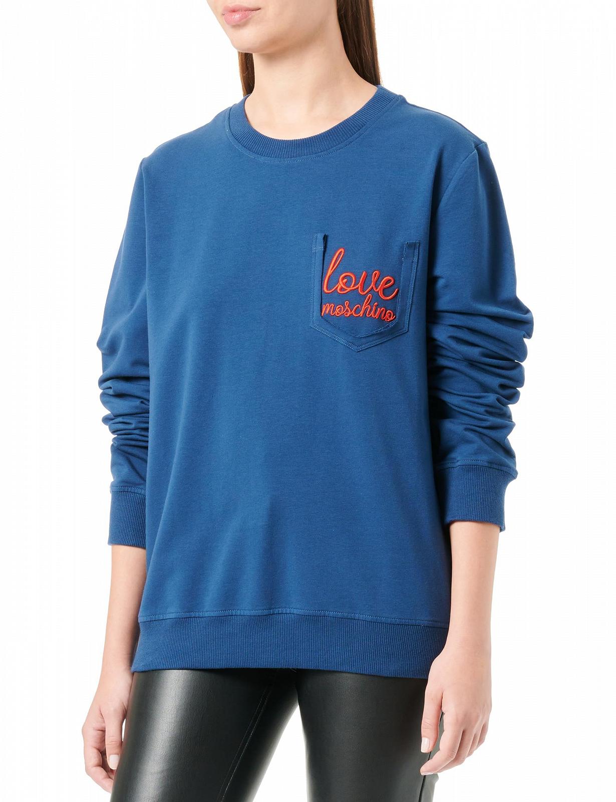 Женская толстовка Love Moschino, с длинными рукавами, приталенная, с круглым вырезом, фото №1 Женская толстовка Love Moschino, с длинными рукавами, приталенная, с круглым вырезом, фото №1