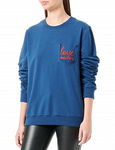 Женская толстовка Love Moschino, с длинными рукавами, приталенная, с круглым вырезом - Фото 1
