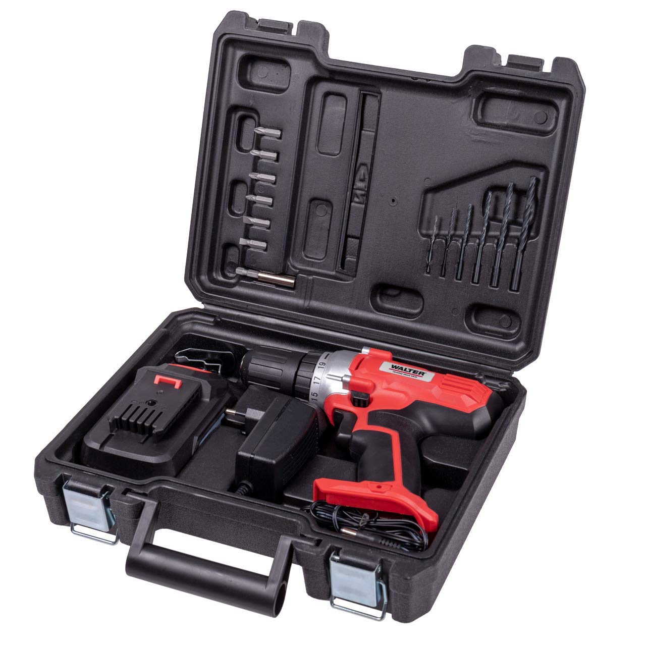 Отвёртка WALTER Беспроводная 20 В 2 передачи 19 + 1 уровень крутящего момента с LED освещением Диапазон патрона: 2-13 мм, фото №7 Отвёртка WALTER Беспроводная 20 В 2 передачи 19 + 1 уровень крутящего момента с LED освещением Диапазон патрона: 2-13 мм, фото №7