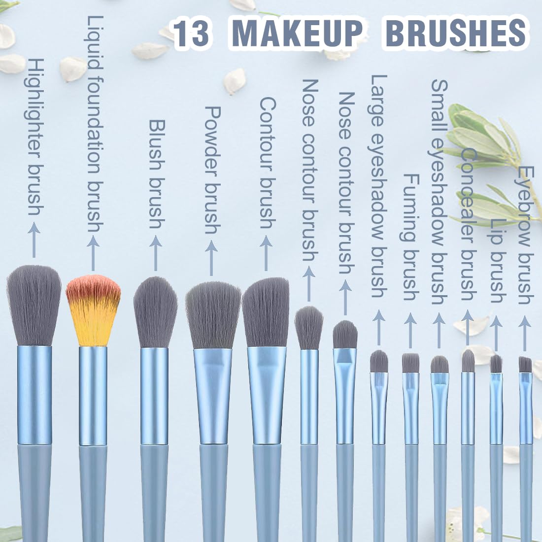 Набір MKVZIYE Makeup Brush Set 13 шт чорний, фото №6