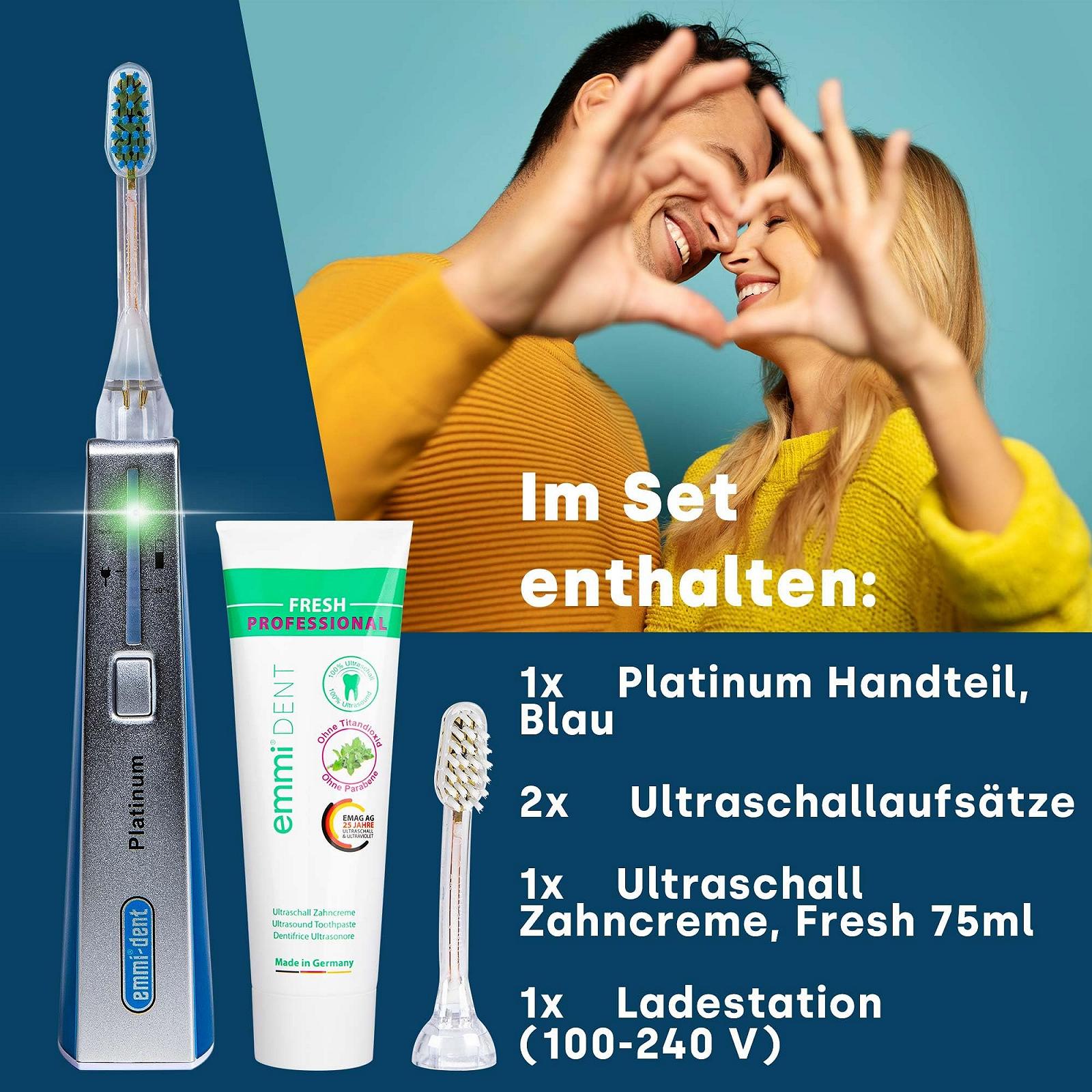 Ультразвукова зубна щітка emmi-dent Platinum Starter Set 96 млн вібрацій Синя, фото №6