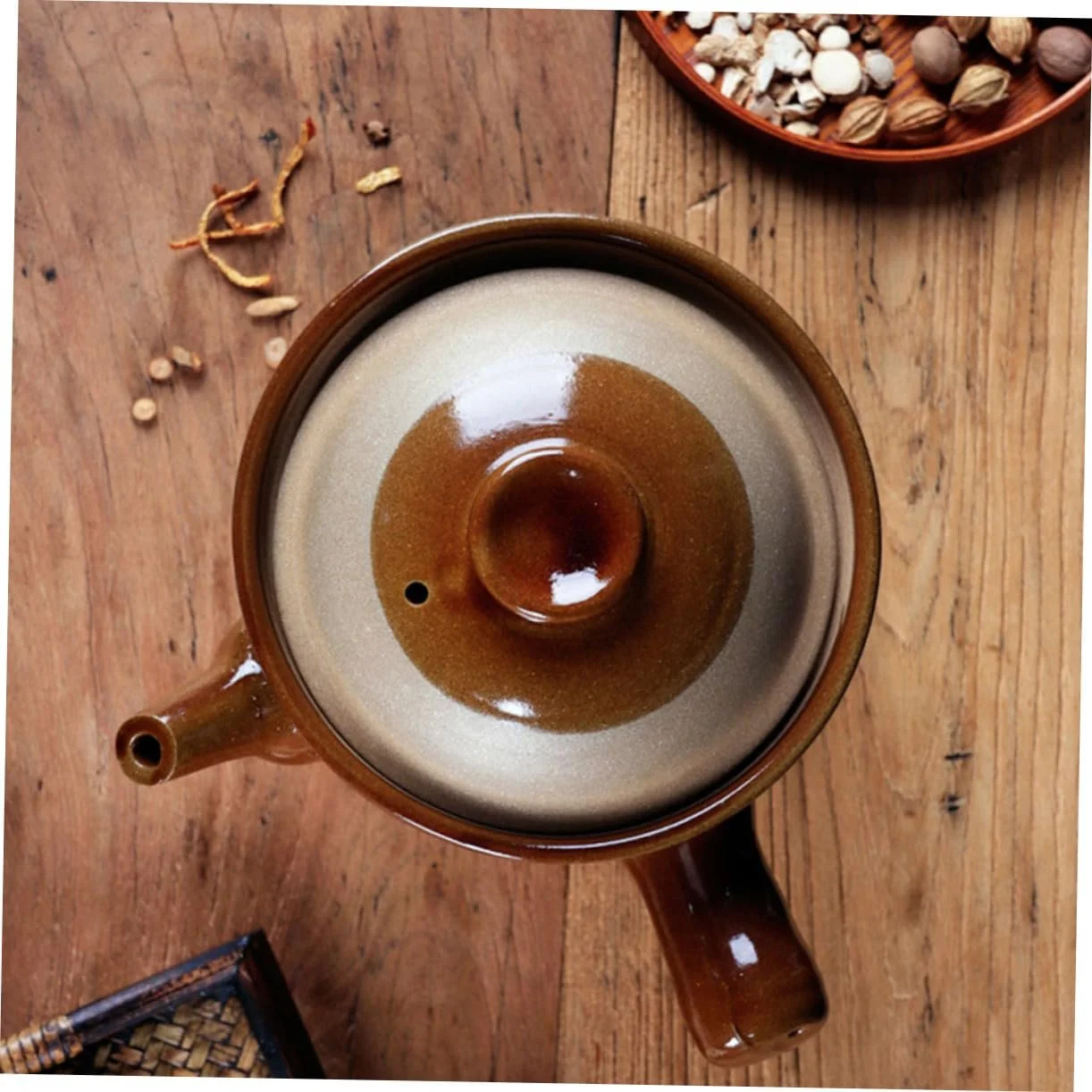 Кастрюля керамическая для традиционной китайской медицины термостойкая с эргономичной ручкой и носиком для газовой плиты, фото №7