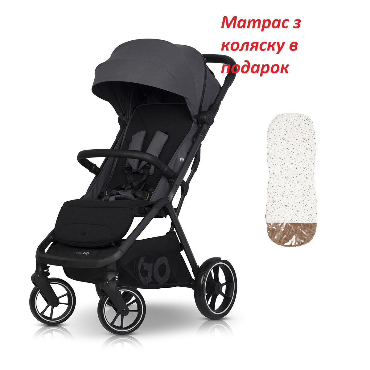 Коляска прогулочная + МАТРАСС в подарок Zoya серая, фото №1