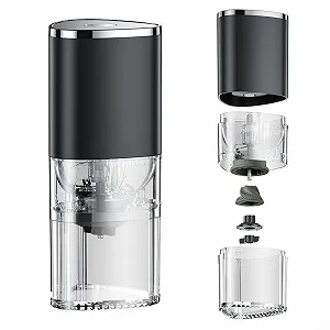 Кофемолка Zoegneer USB аккумуляторная беспроводная портативная для дома и офиса (Черная) synthetic.ua - Фото 1