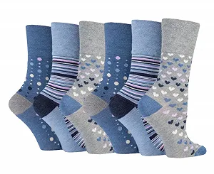 Диабетические носки для женщин 6 пар Милый узор Мягкие носки для женщин с удобной резинкой Диабетические носки Размер 4-7 - Фото 1