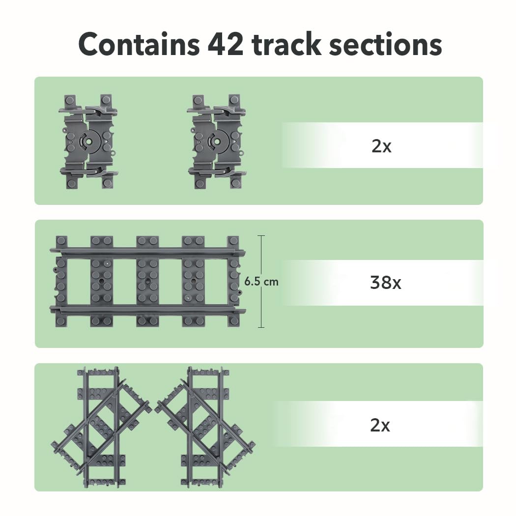 Набір рейок Lekebaby City Rails 42 Pieces, фото №6