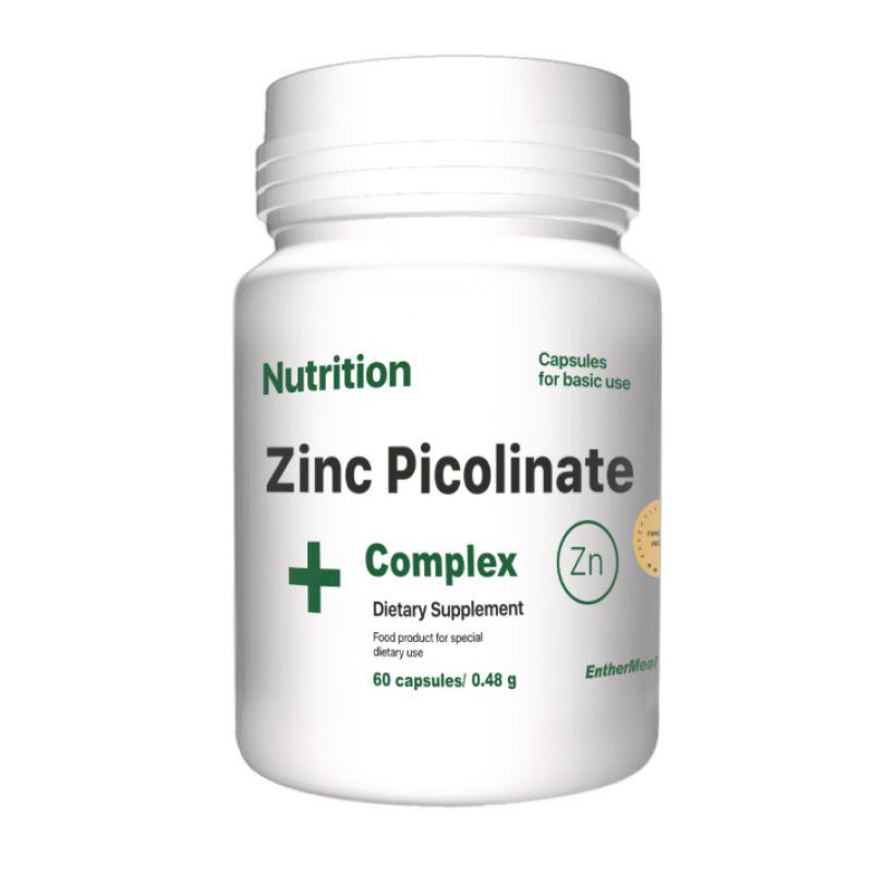 Витамины и минералы EntherMeal Zinc Picolinate Complex 60 капсул, фото №1