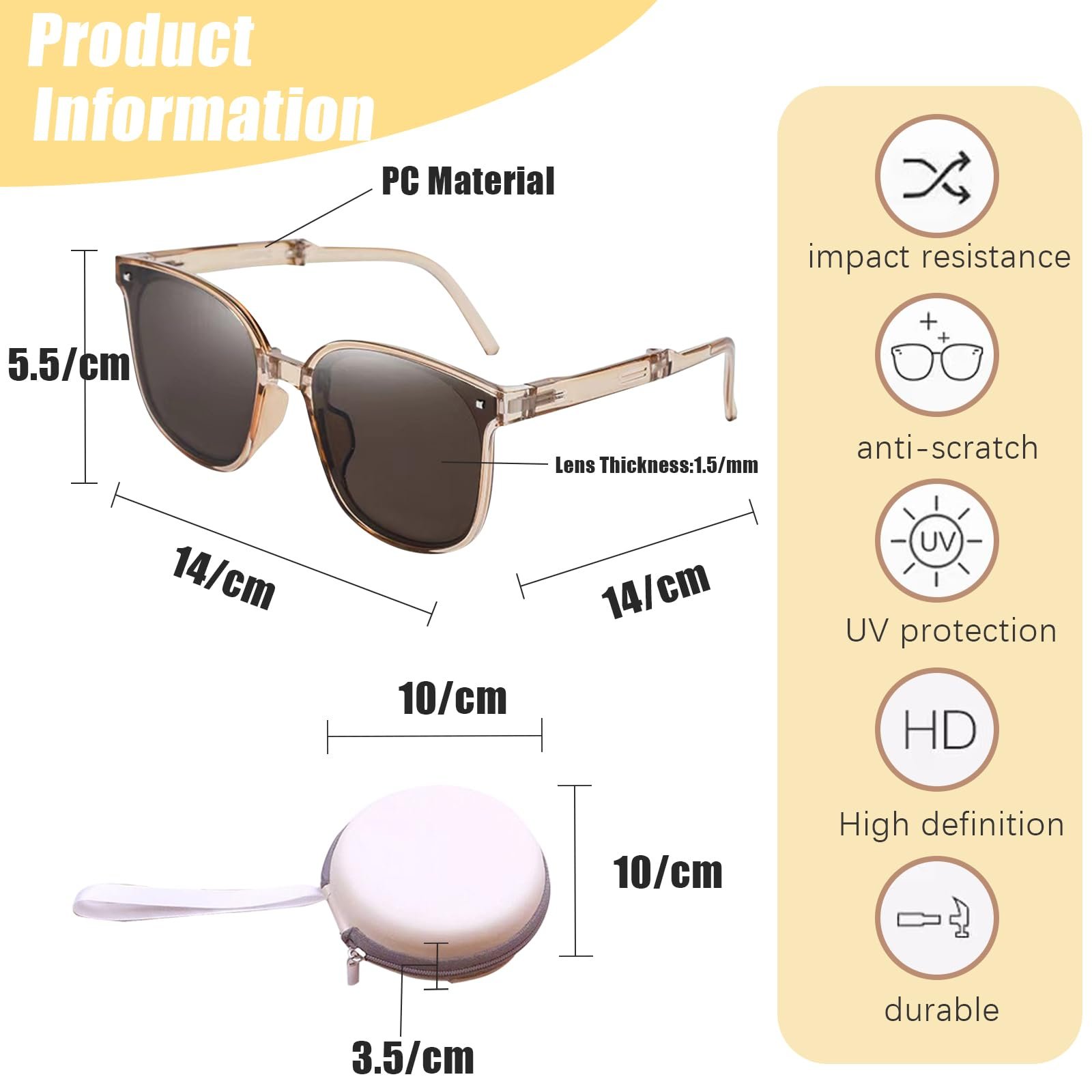 Сложные солнцезащитные очки KASESSS, 2 шт., ретро, ​​для мужчин и женщин, защита от УФ-излучения, с 2 футлярами, для путешествий, фото №5