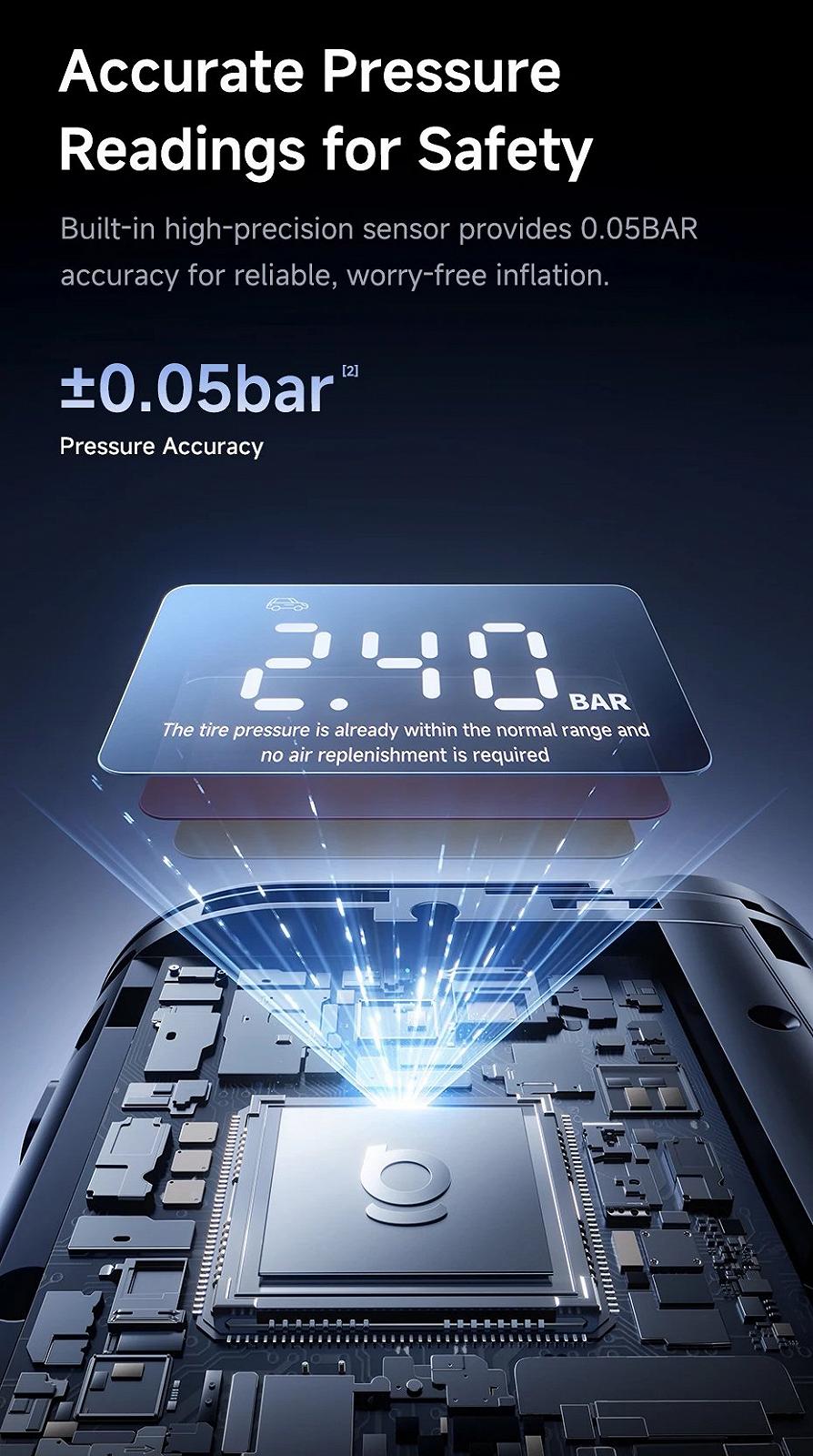 Портативний автокомпресор Baseus GoTrip VA1 акумуляторний компресор, фото №14