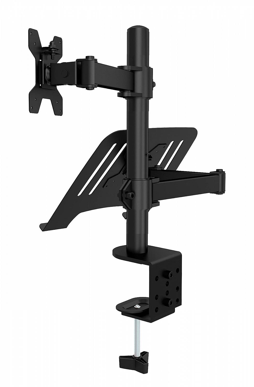 Настольное крепление TECHLY для монитора 13-32 дюйма и полки для ноутбука Черный, фото №8