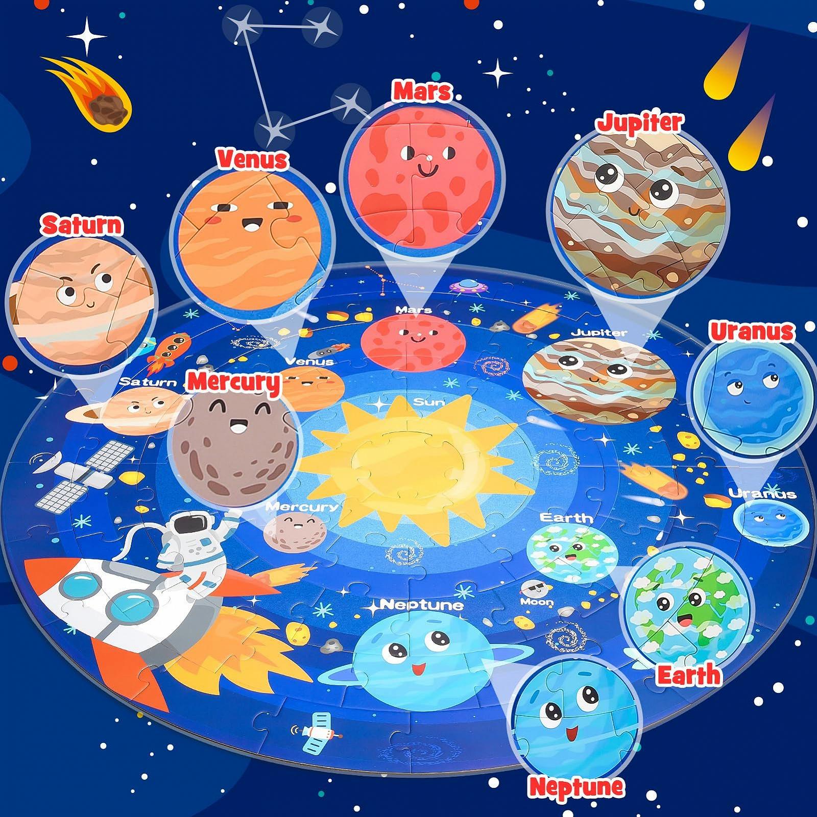 Пазл Planets Round Solar System підлоговий 72 елементи для дітей 3-8 років, фото №4