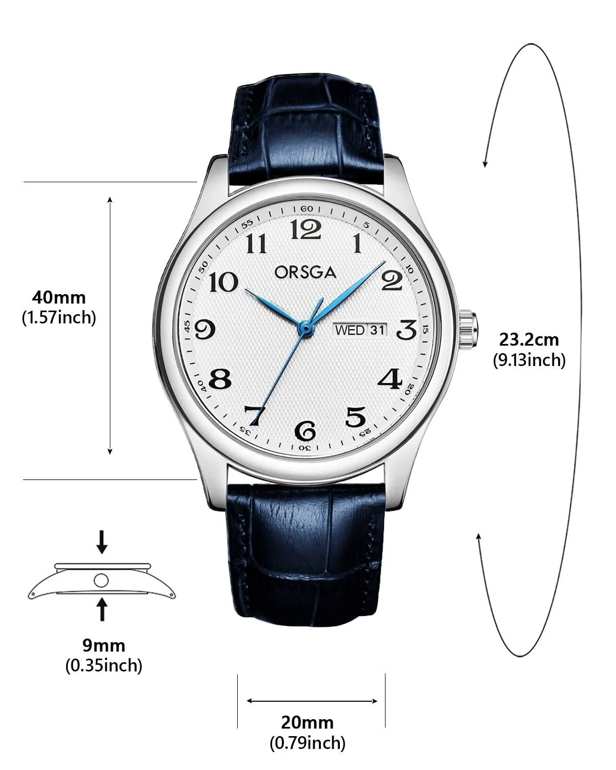 Часы CIVO Аналоговые с кожаным ремешком Дата Водонепроницаемые Кварцевые Мужские 40 мм, фото №7 Часы CIVO Аналоговые с кожаным ремешком Дата Водонепроницаемые Кварцевые Мужские 40 мм, фото №7