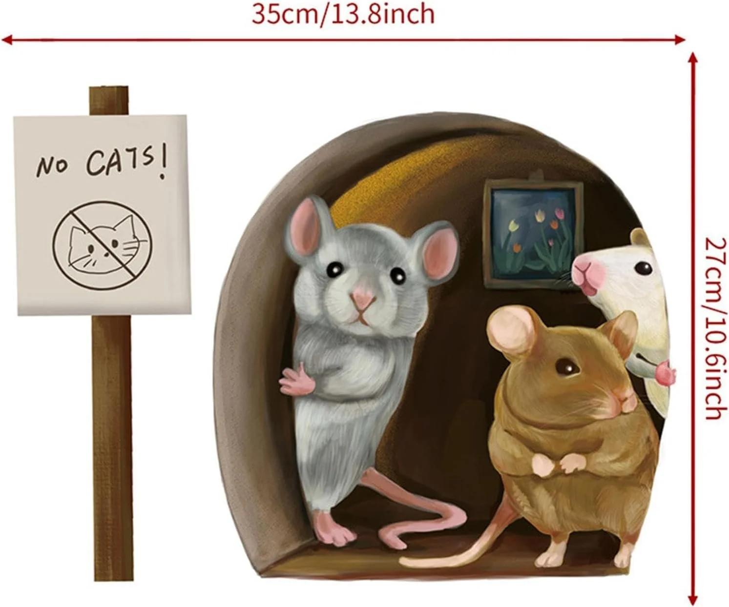 Наклейка на стіну Mouse Hole Skirting Board водонепроникна, фото №2