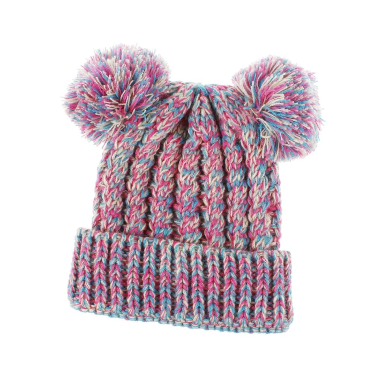 В'язана Шапка VALICLUD Зимова для дівчинки з помпоном, 2 шт., фото №6