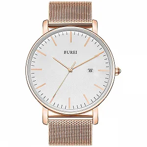 Купить Мужские часы BUREI Стильные Минималистичные Ультратонкие Большой циферблат Дата Ремешок из нержавеющей стали - Фото 1 Мужские часы BUREI Стильные Минималистичные Ультратонкие Большой циферблат Дата Ремешок из нержавеющей стали - Фото 1