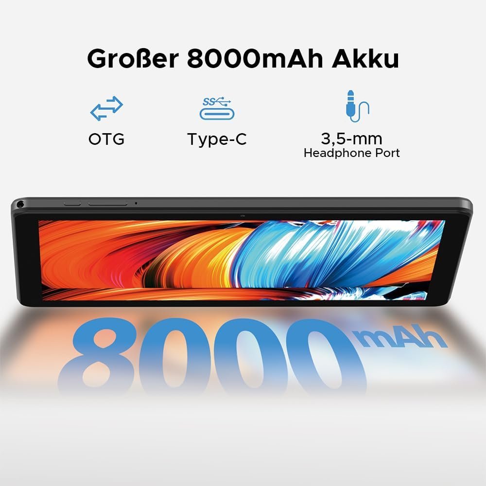 Планшет DOOGEE T10W 10.1" (4+12)/128 Гб 4G 2 SIM Android 15 8000 мАг Чорно-блакитний, фото №4