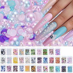 Напівкруглі перлини для нігтів з плоскою задньою стороною synthetic.ua - Фото 1