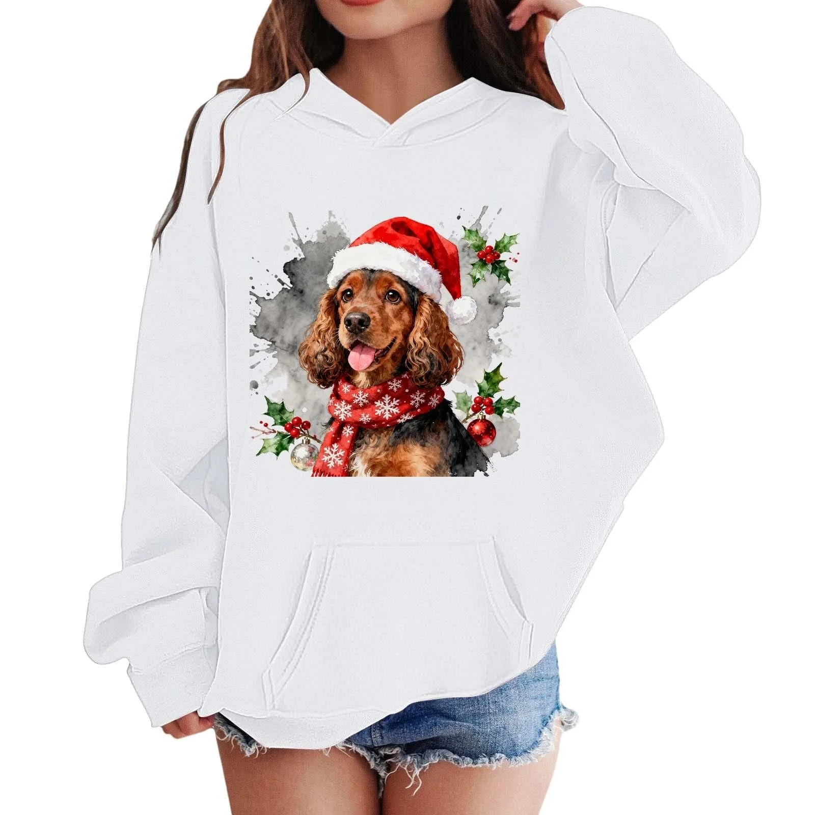 Худи Generisch Рождественский свитер Рождественский пуловер с капюшоном Рождественская тематика, фото №1