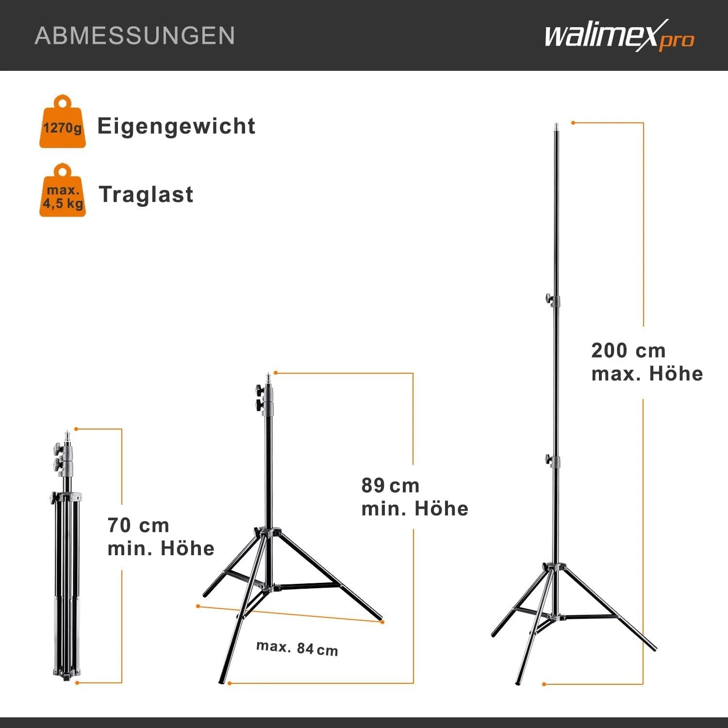 Штатив Walimex Pro Air 200 2 м Черный, фото №3