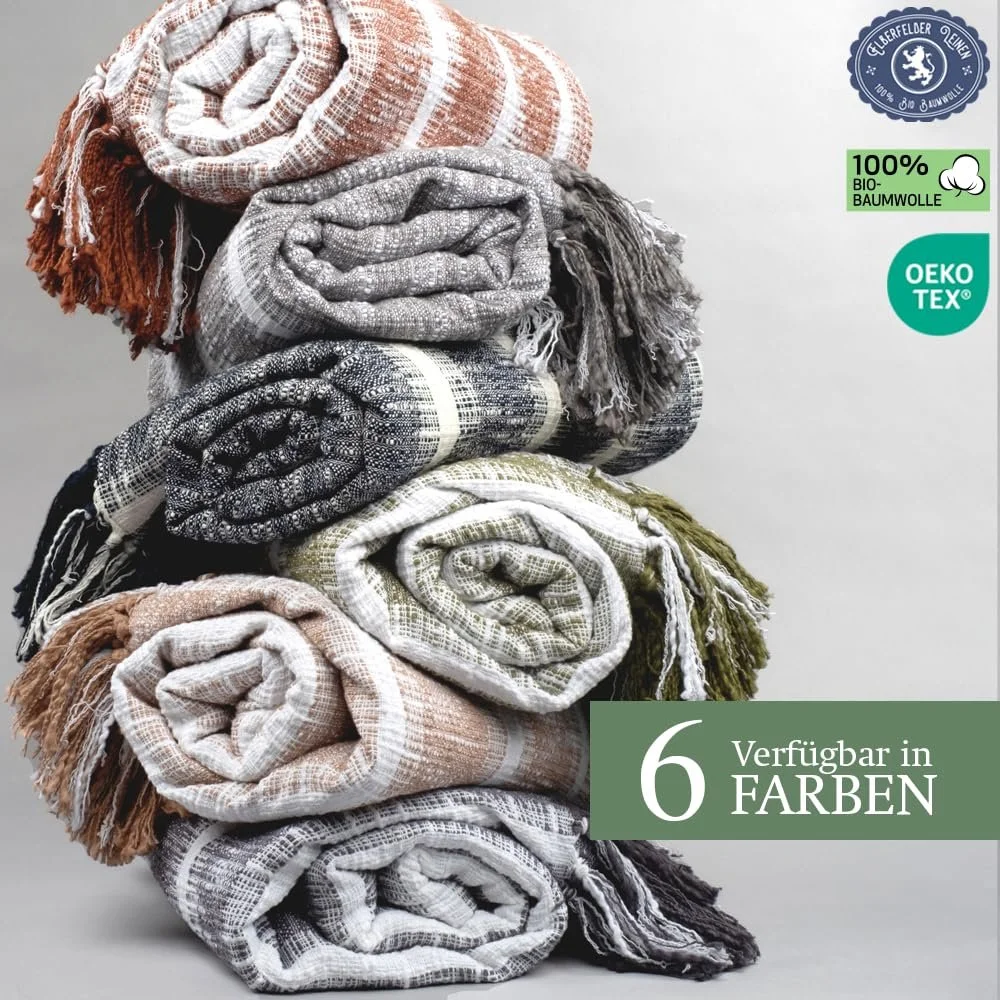 Покривало Elberfelder Leinen Бавовна Органічна Легка М'яка Дихаюча Натуральне волокно, фото №6 Покривало Elberfelder Leinen Бавовна Органічна Легка М'яка Дихаюча Натуральне волокно, фото №6