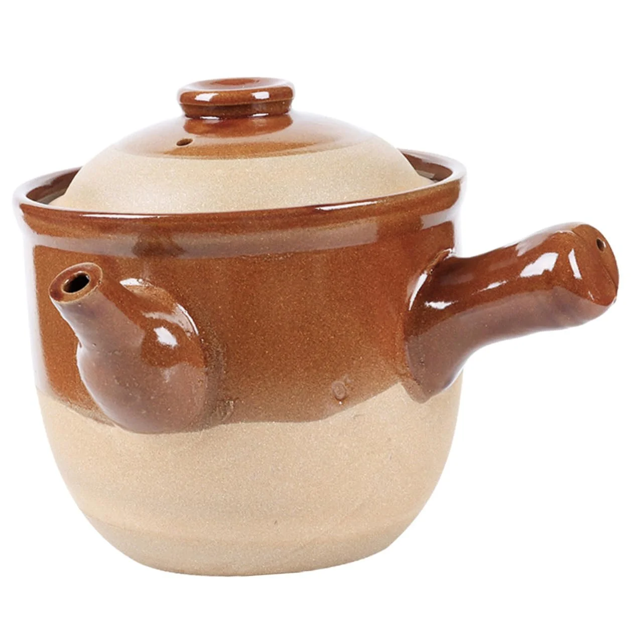 Горшок глиняный китайский с крышкой термостойкий для открытого огня ручной работы, фото №1