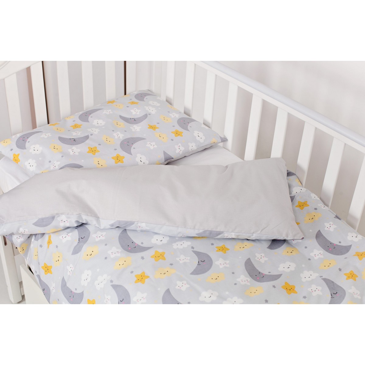 Дитячий постільний комплект 3 ел Glamour Ночка сірий (ТВ03303), фото №2