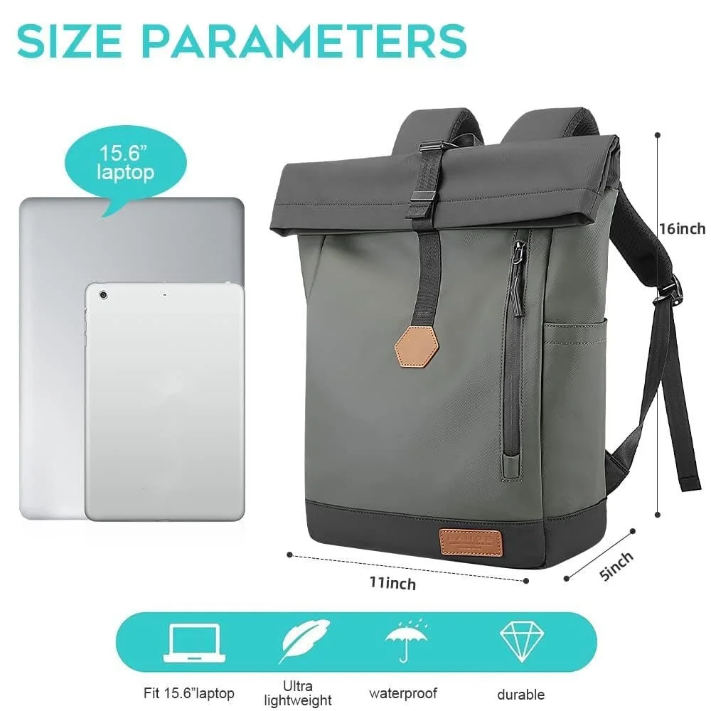 Рюкзак BANGE Rolltop Large Capacity Waterproof Green Classic, фото №2 Рюкзак BANGE Rolltop Large Capacity Waterproof Green Classic, фото №2