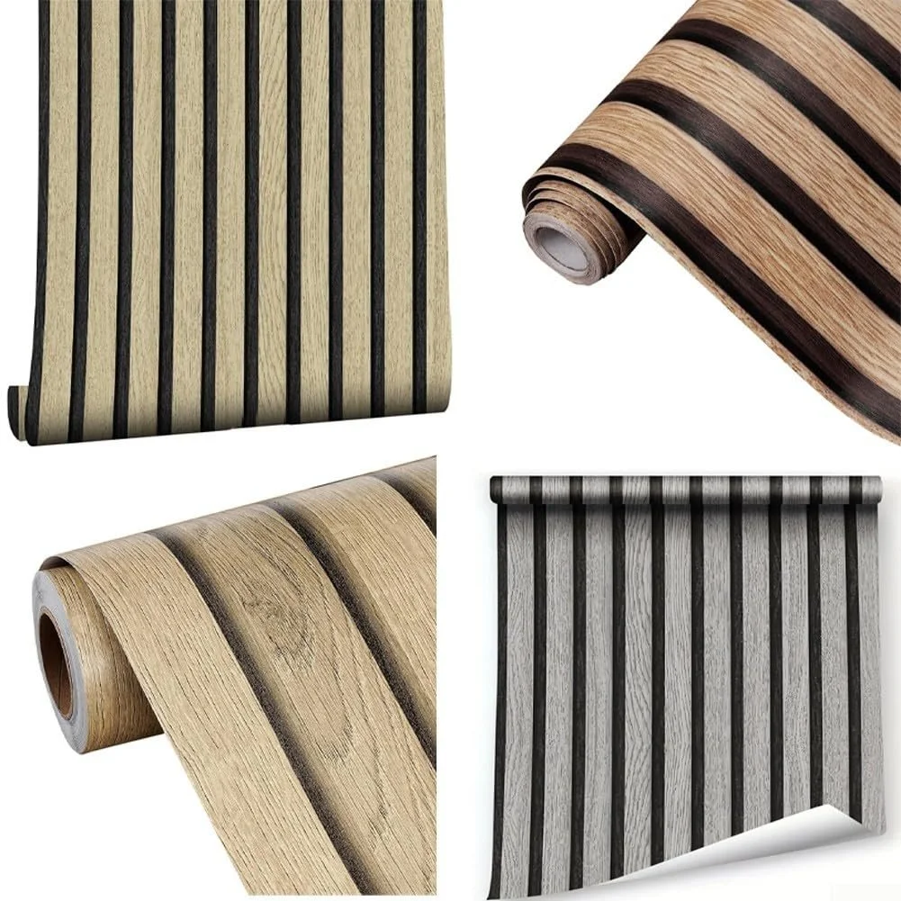 Наклейки на стіну 2 шт. 3D-ефект дубових планок Коричневий, фото №3