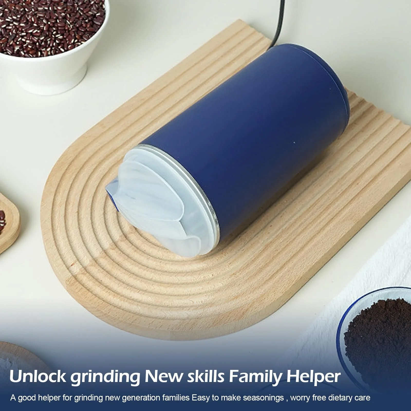 Электрическая кофемолка 250 Вт, специй, 600 мл, медный двигатель, нож из нержавеющей стали для сухих материалов, специй, трав, кофе, фото №4